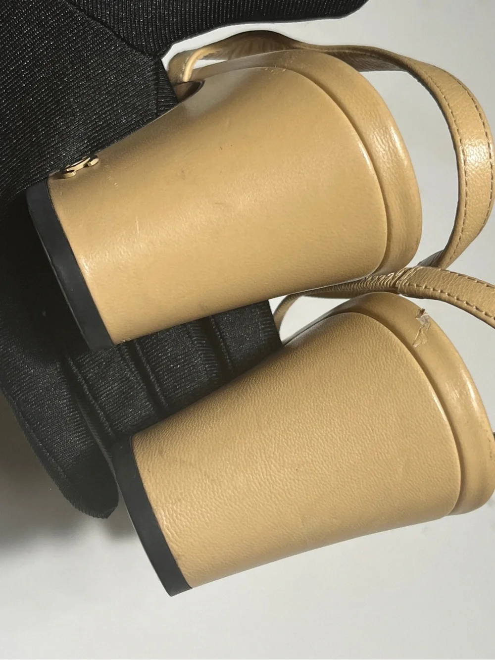 CHANEL Beige and Black Two-Tone Slingback Mules